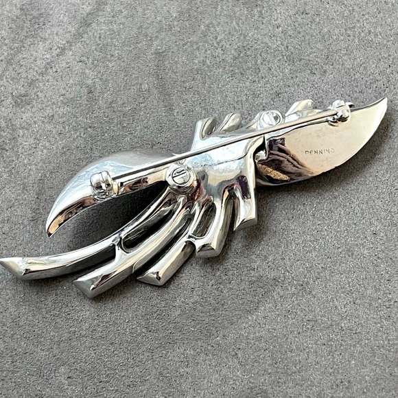 Art Deco Vintage Rare PENNINO Sterling Silver Rhinestone Brooch - Picture 10 of 11